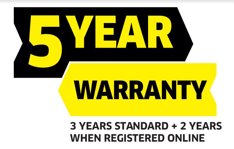 5 Year Warranty Stickers for Water Blasters