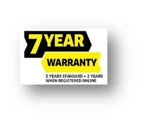 7 year warranty sticker for water blasters